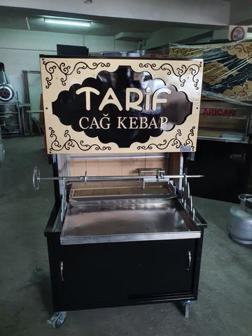Máquinas de cağ kebab a leña · Metal negro · 100 cm — AG-055 — Vista del producto 2