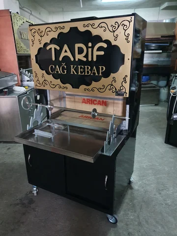 Máquinas de cağ kebab a leña · Metal negro · 100 cm — AG-055 — Vista del producto 3