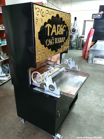 Máquinas de cağ kebab a leña · Metal negro · 100 cm — AG-055 — Vista del producto 4