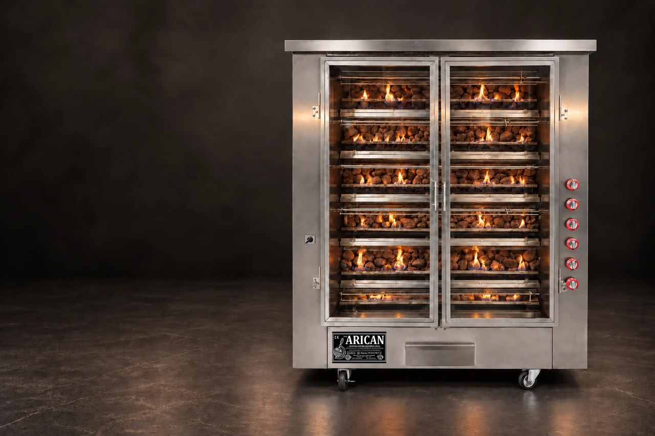 Gas & lava-stone chicken rotisseries