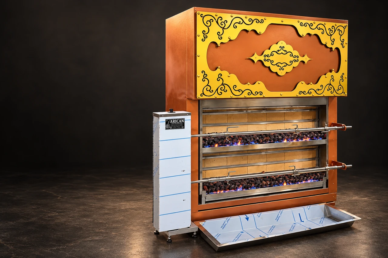 Gas lamb rotisseries