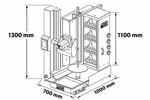 Máquina de kebab con corte automático · ARC LD006 + ADR-C1-5G — AG-452 — Vista del producto 4