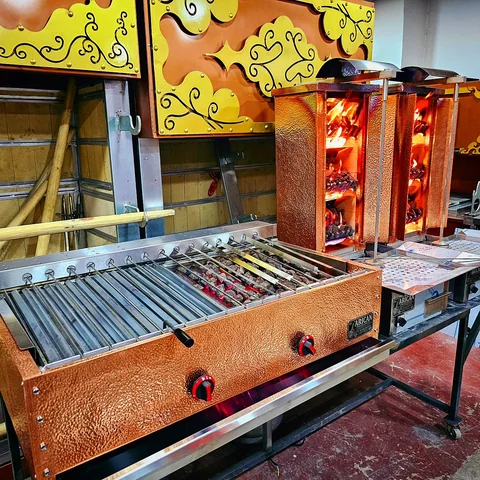 Grill with rotating skewers · Copper cladding, Motorised rotation — AG-449 · 6