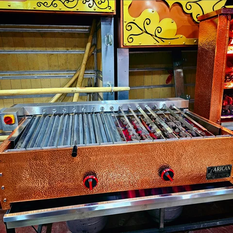Grill with rotating skewers · Copper cladding, Motorised rotation — AG-449 · 7