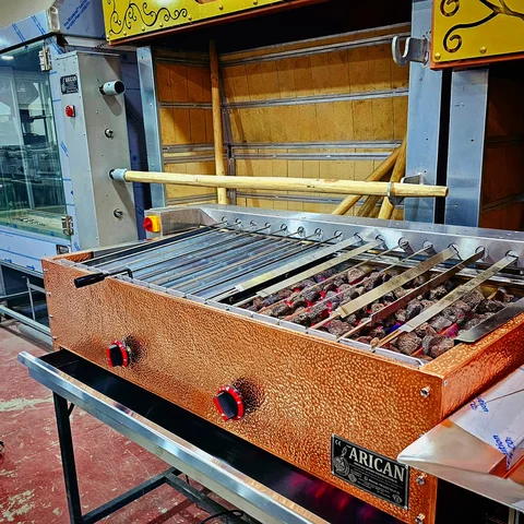 Grill with rotating skewers · Copper cladding, Motorised rotation — AG-449 · 5