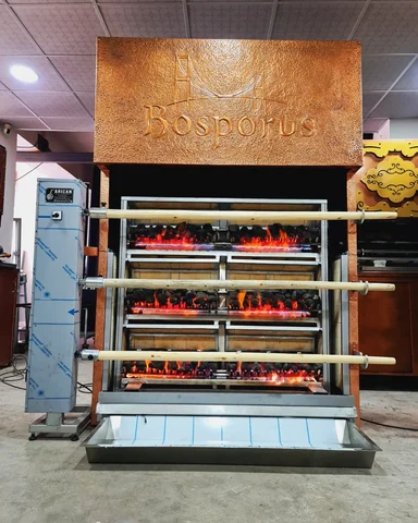 Gas & lava rock lamb rotisserie · Motorised rotation — AG-078 — Product view 4