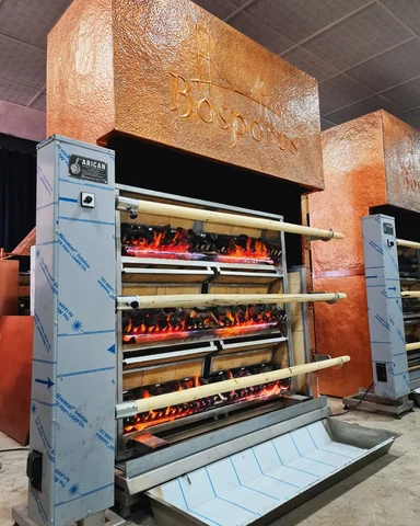 Gas & lava rock lamb rotisserie · Motorised rotation — AG-078 — Product view 3
