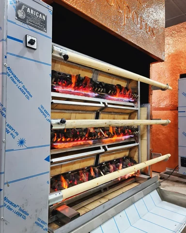 Gas & lava rock lamb rotisserie · Motorised rotation — AG-078 — Product view 2