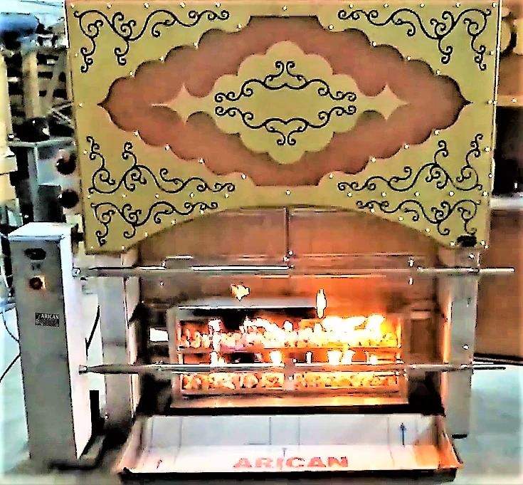 Gas & lava rock lamb rotisserie · Two spits — AG-023 — Product view 1