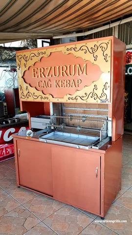 Wood-fired cağ kebab machines · Copper-look finish · 150 cm — AG-017 · 7