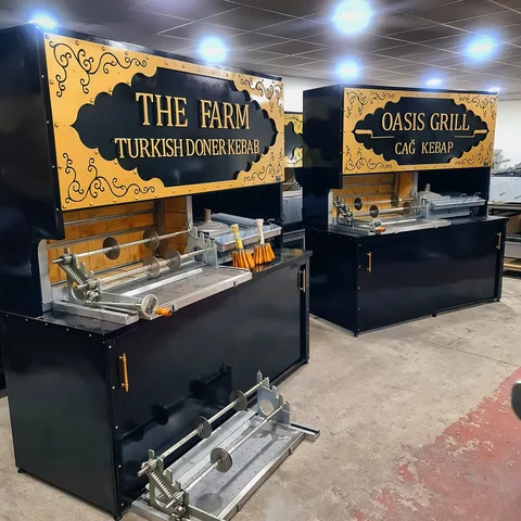 Wood-fired cağ kebab machines · Black metal · 200 cm — AG-147 · 6