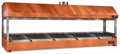 Parrilla de carbón para kebab de sobremesa revestida de cobre con campana · 350 cm