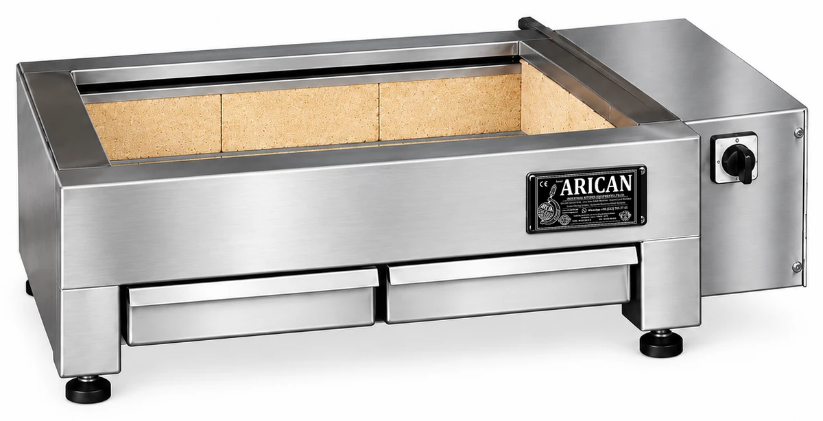 Holzkohle-Kebabgrill mit integriertem Luftgebläse · 100 cm