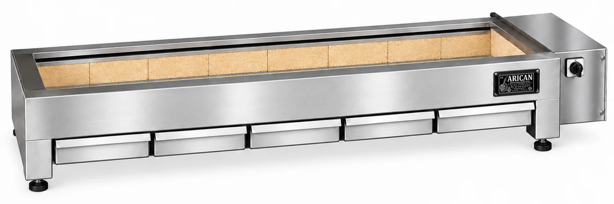Holzkohle-Kebabgrill mit integriertem Luftgebläse · 250 cm