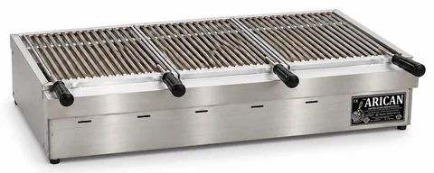 Holzkohle-Kebabgrill als Tischgerät aus Edelstahl · 100 cm