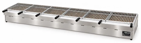 Holzkohle-Kebabgrill als Tischgerät aus Edelstahl · 300 cm