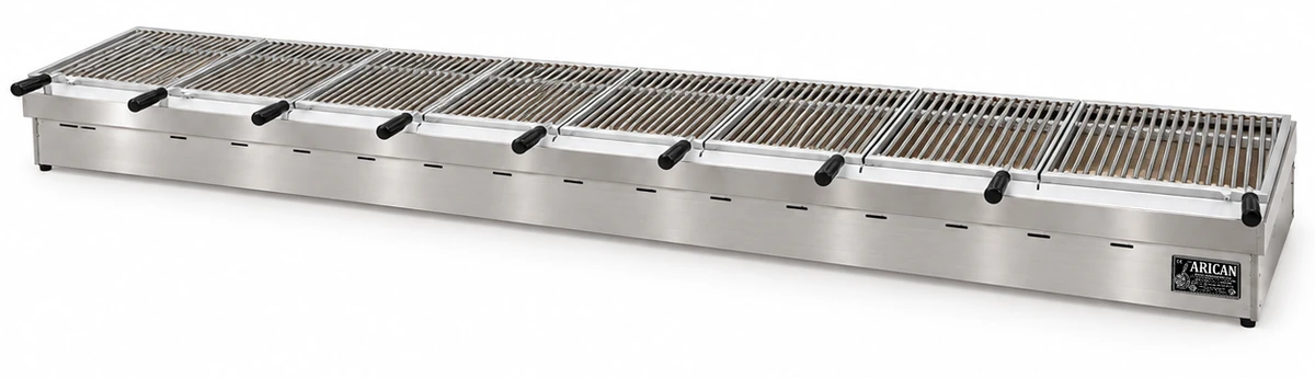 Holzkohle-Kebabgrill als Tischgerät aus Edelstahl · 400 cm