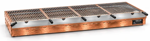 Holzkohle-Kebabgrill als Tischgerät in Kupfer · 250 cm