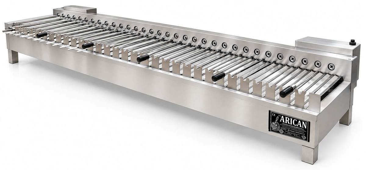 Holzkohle-Kebabgrill mit automatischem Spießantrieb · 300 cm