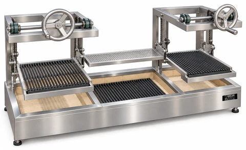 Holzkohle-Kebabgrill mit höhenverstellbarem Grillrost · 125 cm