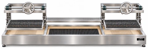 Holzkohle-Kebabgrill mit höhenverstellbarem Grillrost · 200 cm