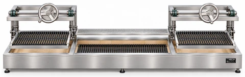 Holzkohle-Kebabgrill mit höhenverstellbarem Grillrost · 250 cm