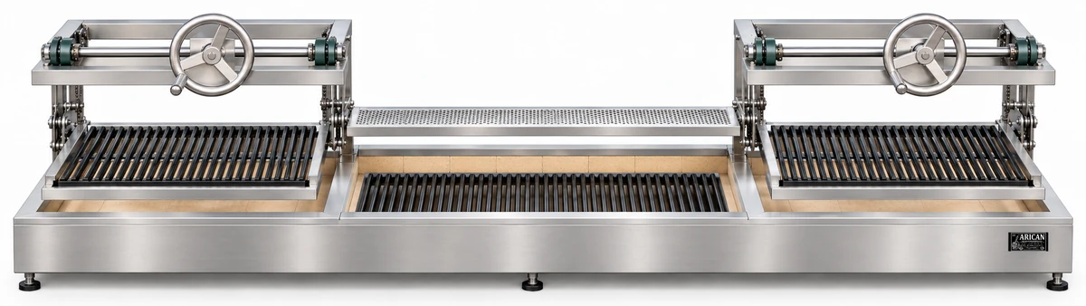 Holzkohle-Kebabgrill mit höhenverstellbarem Grillrost · 300 cm