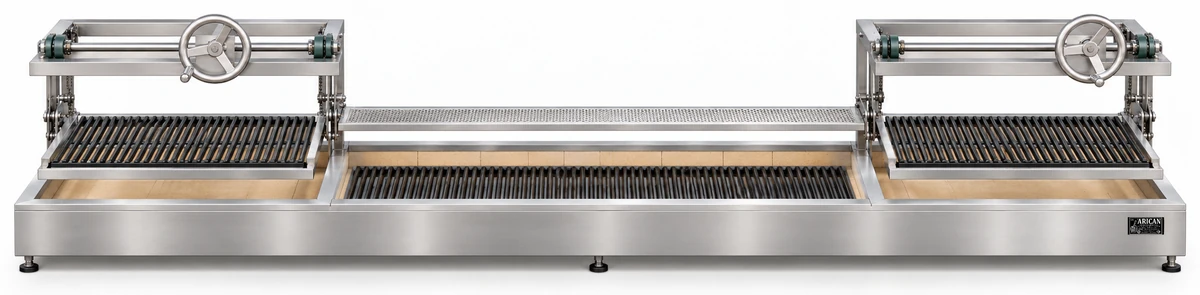 Holzkohle-Kebabgrill mit höhenverstellbarem Grillrost · 400 cm