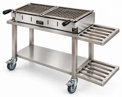 Parrilla de carbón portátil para kebab con soporte abierto · 125 cm