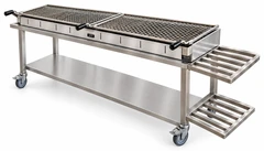 Parrilla de carbón portátil para kebab con soporte abierto · 175 cm