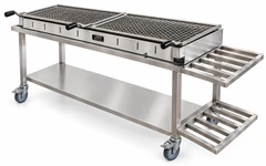 Parrilla de carbón portátil para kebab con soporte abierto · 200 cm
