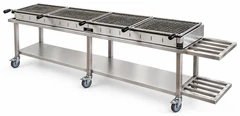 Parrilla de carbón portátil para kebab con soporte abierto · 250 cm