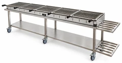 Parrilla de carbón portátil para kebab con soporte abierto · 300 cm