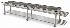 Parrilla de carbón portátil para kebab con soporte abierto · 350 cm