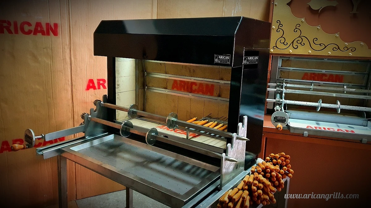 Máquinas de cağ kebab portátiles · Metal negro · 100 cm — AG-085 · 1