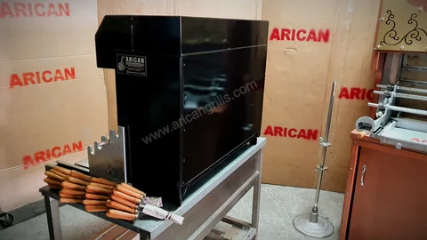 Portable cağ kebab machines · Black metal · 100 cm — AG-085 · 6