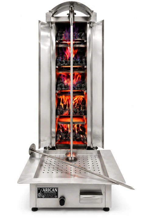 Gas-Lavastein-Dönergrill · 5 Brenner · Edelstahl — ARC LD006