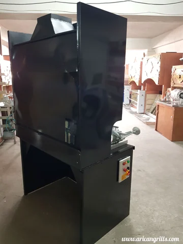 Holzbefeuerte Cağ-Kebab-Grills · Schwarzes Metall · 125 cm — AG-115 · 5