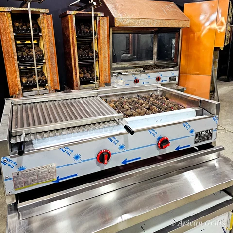Parrilla de kebab a gas y piedra volcánica — AG-416 — Vista del producto 2