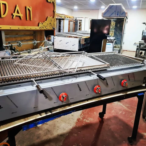 Parrilla de kebab a gas y piedra volcánica · Acero inoxidable — AG-006 — Vista del producto 4