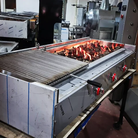 Parrilla de kebab a gas y piedra volcánica · Acero inoxidable — AG-006 — Vista del producto 3