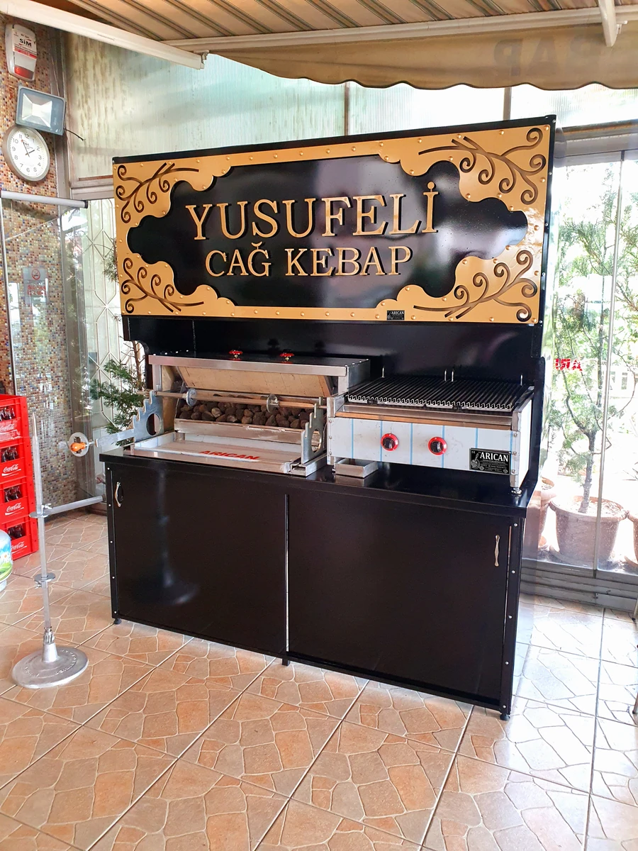 Máquinas de cağ kebab a gas · Modelo industrial · 200 cm — AG-336 · 1