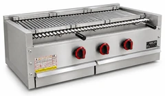 Parrilla de gas con piedra volcánica de sobremesa en acero inoxidable · 125 cm