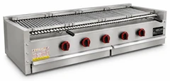Parrilla de gas con piedra volcánica de sobremesa en acero inoxidable · 175 cm