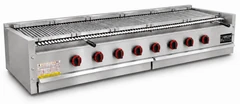 Parrilla de gas con piedra volcánica de sobremesa en acero inoxidable · 250 cm