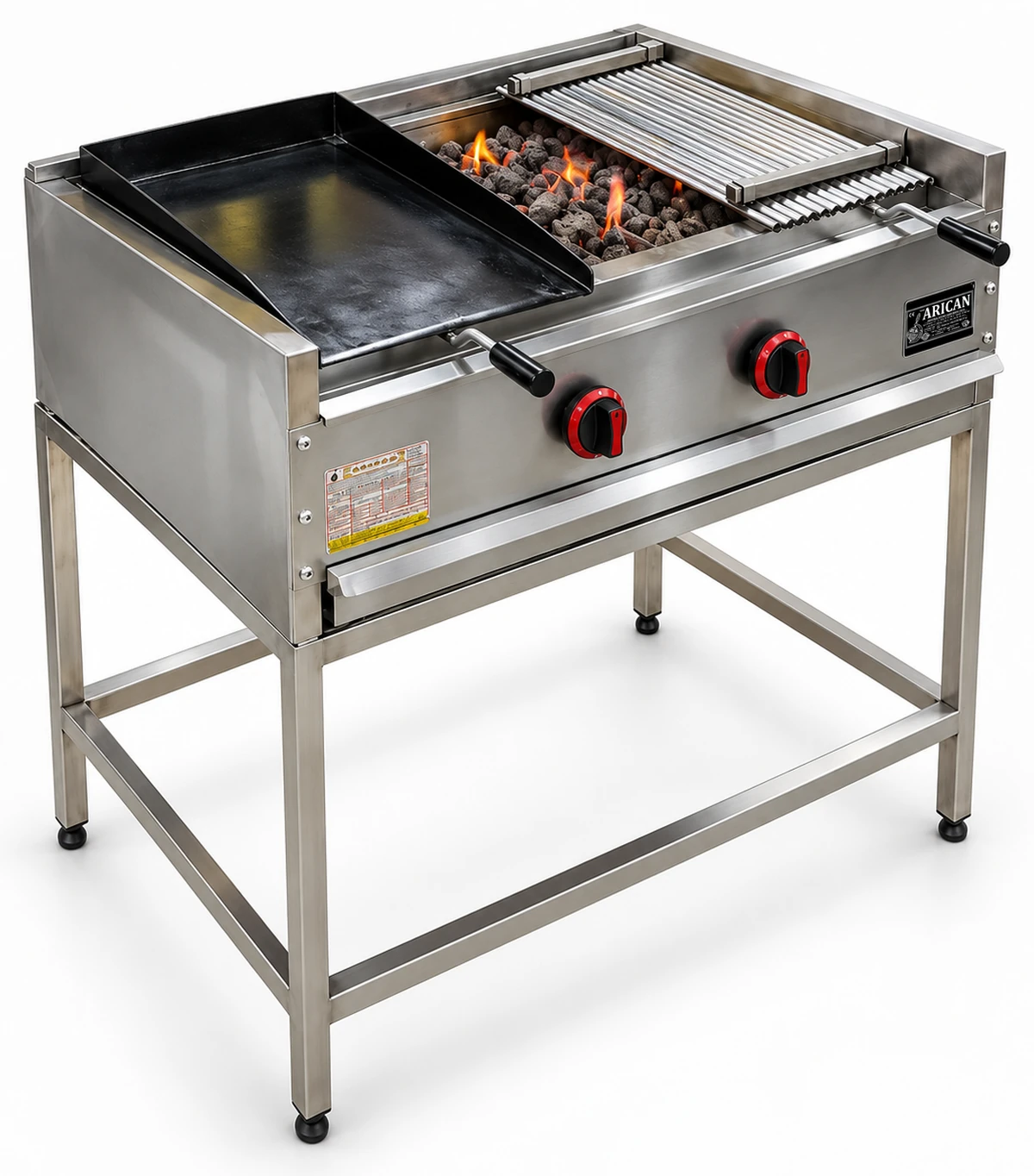 Gas-Lavasteingrill mit offenem Untergestell · 80 cm