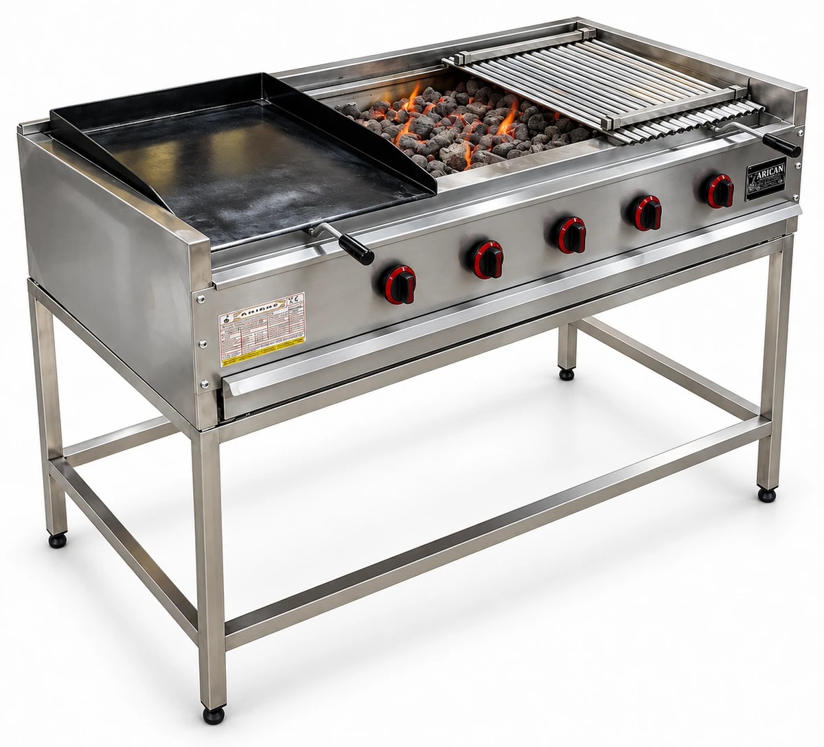Gas-Lavasteingrill mit offenem Untergestell · 175 cm