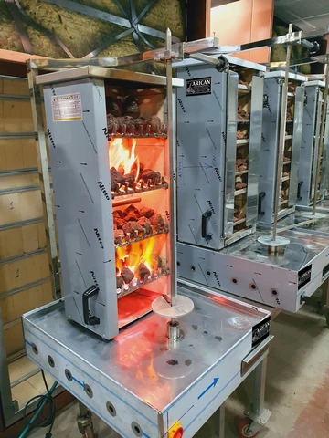 Máquina de kebab a gas y leña