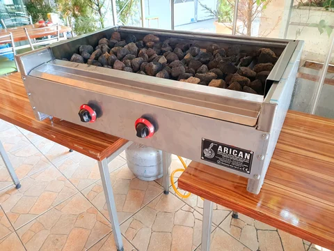 Parrilla de kebab a gas y piedra volcánica — AG-349 — Vista del producto 3