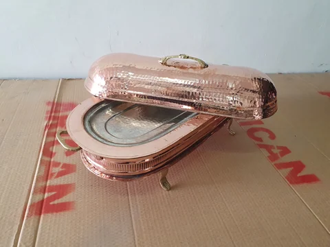 طبق تقديم نحاسي مسخّن · كسوة نحاسية — AG-280 — منظر المنتج 4